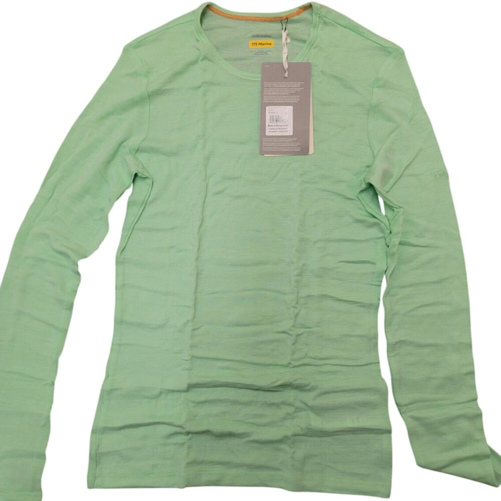 Icebreaker 175 Crew Everyday Baselayer Women's Medium Glass 100% Wool